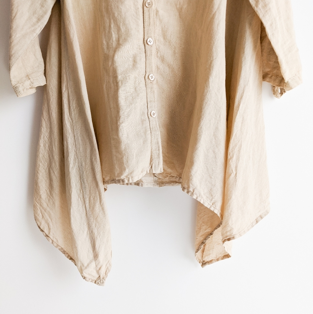 Sacred Threads Linen Cotton Blend Tunic Blouse - Picture 4 of 16